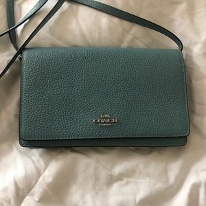 Light blue coach wallet / satchel